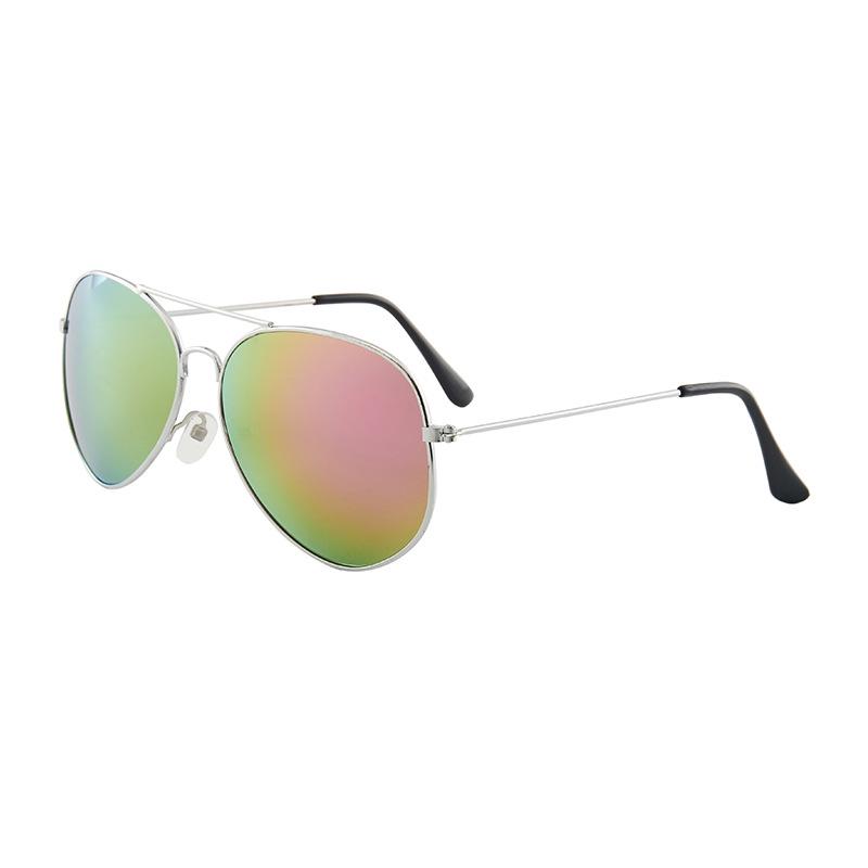 Unisex Aviator Frog Mirror Sunglasses - Multicolor Metal Frame