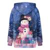 Women's Fashion Long Sleeve Christmas Print Loose Hooded Sweatshirt Top