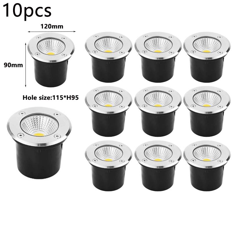 220V24V12V LED Światło Pokładowe Zewnętrzne IP67 Wodoodporne Reflektor 10 SZT. Opakowanie Dziedziniec Ogród Stopień Schody Wpuszczane Oświetlenie Podziemne