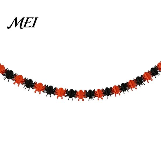 Halloween Party Decorations 10FT Garland, Spooky Skull Pumpkin Spider Hanging Paper Bunting Bat Decor Banner, Backdrop for Home, Wall, Fireplace Witch