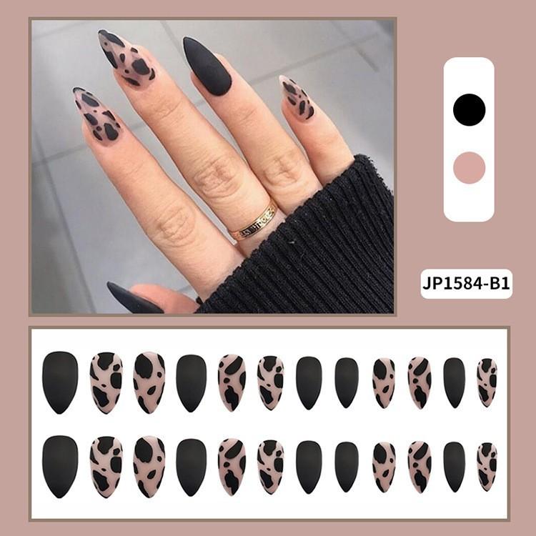 24 FAUX ONGLES noirs & argentés - pailletés - Star Struck - forts et résilients EUR 6,45 - FR
