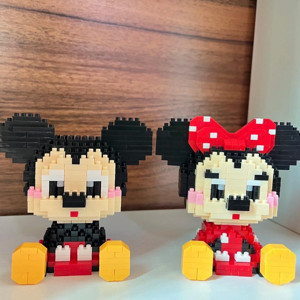Cute Particle Building Blocks Toys Mickey Minnie Mickey Mouse Building Blocks Assembly Toys Birthday Gifts Halloween Christmas