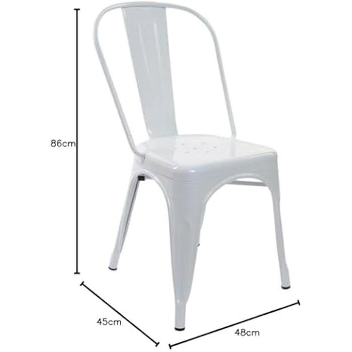 Chaise - DKD Home Decor - Standard - Métal - Blanc - 1 Place