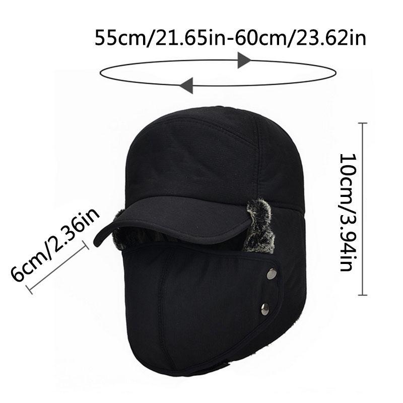Men's Aviator Trapper Hat Winter Earflap Warm Russian Face Hat Ski Cap Outdoor