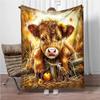 Coperta in Flanella Mucca delle Highlands Coperta Calda Morbida per Bambini per Divano Letto Coperta Adatta per Souvenir di Compleanno Regali da Campeggio