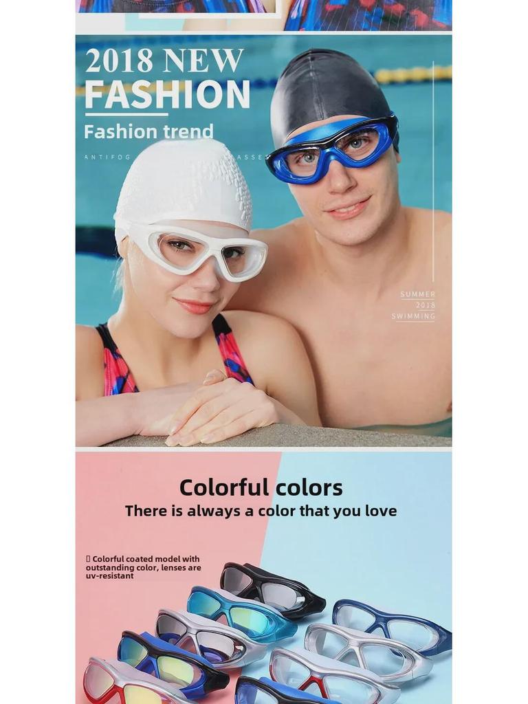 Liku HD Anti-Fog Waterproof Myopia Swimming Goggles - Non-Binding, Unisex, Electroplated.