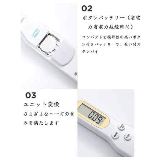 Electronic Measuring Spoon with 500g High-Precision Display, Lightweight and Practical, Accurate Measurement, Detachable, Hangable, Baby Food Scale, E