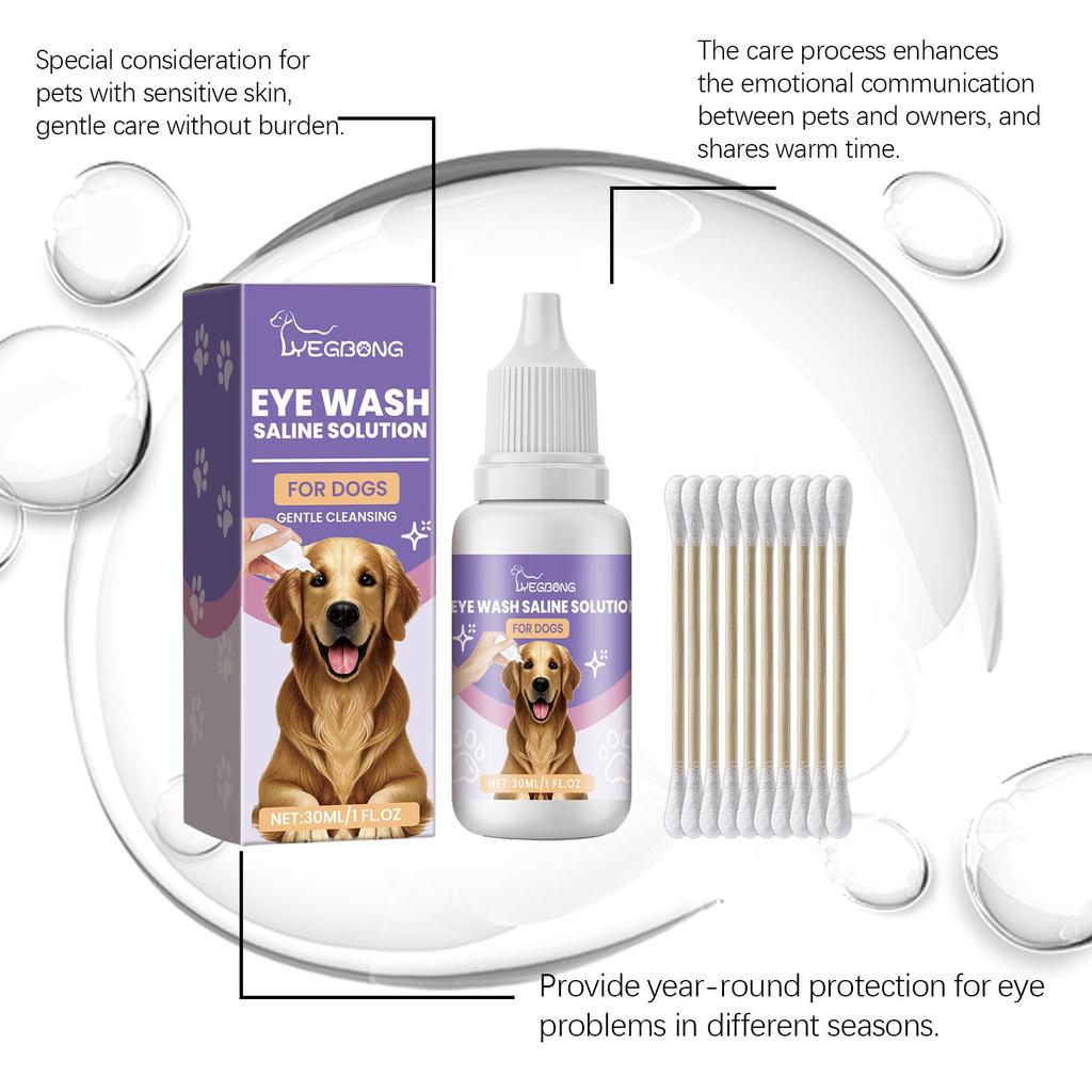 YEGBONG Soluție Salină Canină pentru Curățarea Ochilor pentru Câini Curățarea și Calmare pentru Ambilor Ochi Uz Extern
