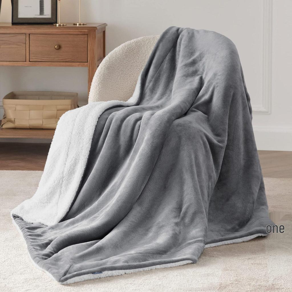 Double-Sided Plush Flannel Fleece Blanket - Ultra-Fine, All-Season Throw for Bed, Sofa, Travel, or Camping