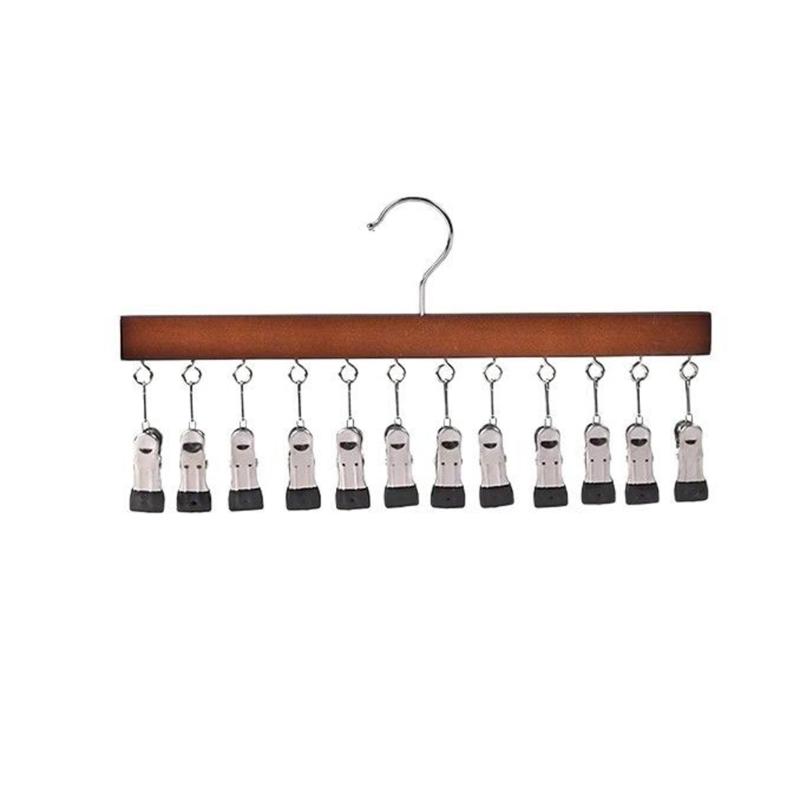 Natural Wood Cap Holder 12 Strong Clips For Baseball Hats Baby Caps Wooden Underwear And Gloves Trouser Clip