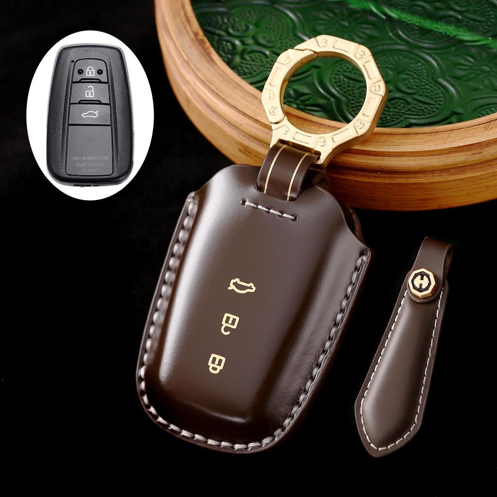 2024 Genuine Leather Key Cover for Toyota Highlander & Asia Dragon with Premium Gift Box