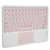 Bluetooth Keyboard Touchpad Round Keycap with Ergonomic Design Stable Connection 10inPink