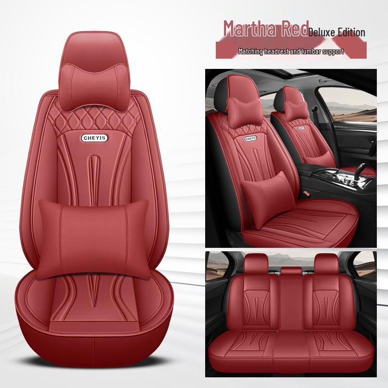 Leather Car Seat Cushion Cover - Full Coverage, All-Season Style
