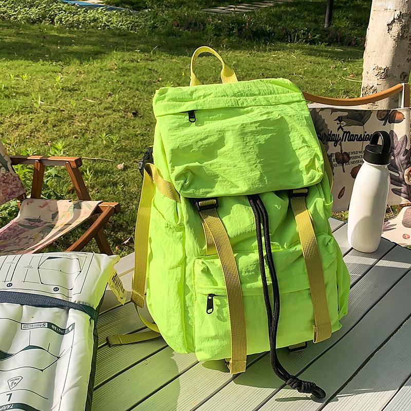 Camping backpack large capacity outdoor schoolbag new fashion trendy bag High-value young student bag commuter bag