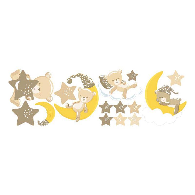 

Twinkle Star with Bear & Stars & Moons Wall Art PVC Stickers Room Decoration DIY