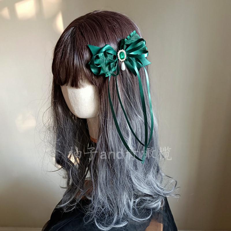 

Green Lolita Top Hat Lolita Hairpin Small Cute Item Gift Stars Headband Bow Headgear Hair Clip Hair Accessories
