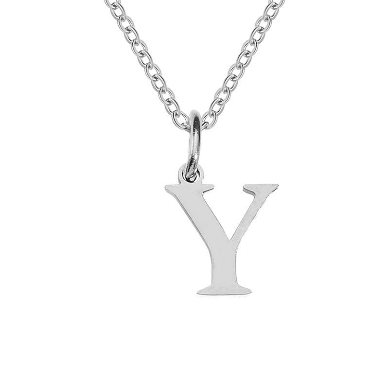 Elegante Collar con Colgante de 26 Letras para Mujer - Diseño Único Cadena para Clavícula de Acero de Titanio