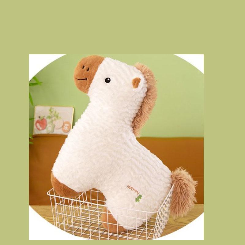 Cute Horse Plush Pillow Soft Stuffed Animal Horse Cushion With Happy Embroidery For Home Sofa Bed Decoration Creativity Fluffy