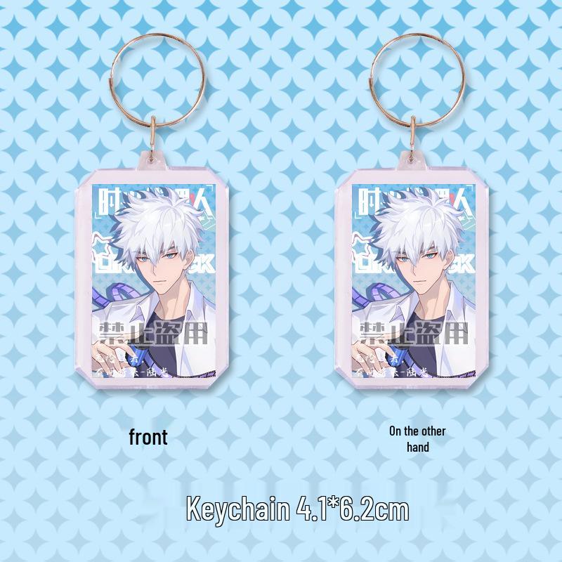 Time Agents Anime Merchandise: Lu Guang Schlüsselanhänger, Laserticket, Postkarte zur Unterstützung, Lesezeichen und Geschenkanstecker Set.