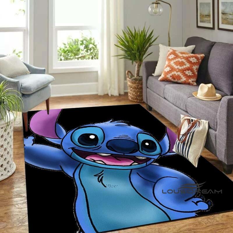 Personalized name-customized rug, "Stitch" print, suitable for living rooms, bedrooms, large-sized soft rug, home décor, sofa