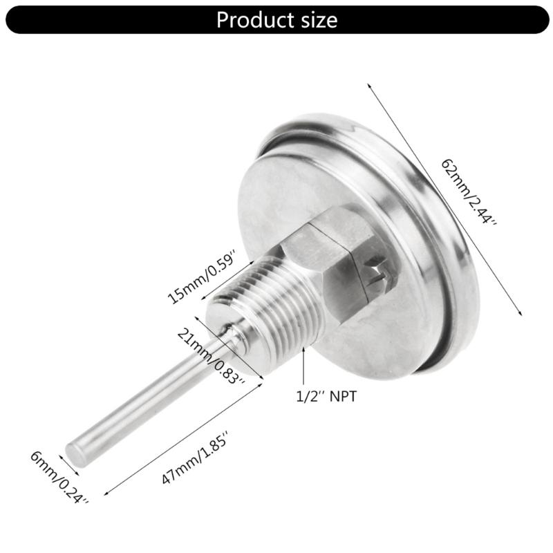 Celsius Roast Duck Roast Chicken Oven Bimetal Thermometer Oven Thermometer Water Distilling Temperature Gauge 1/2'' NPT