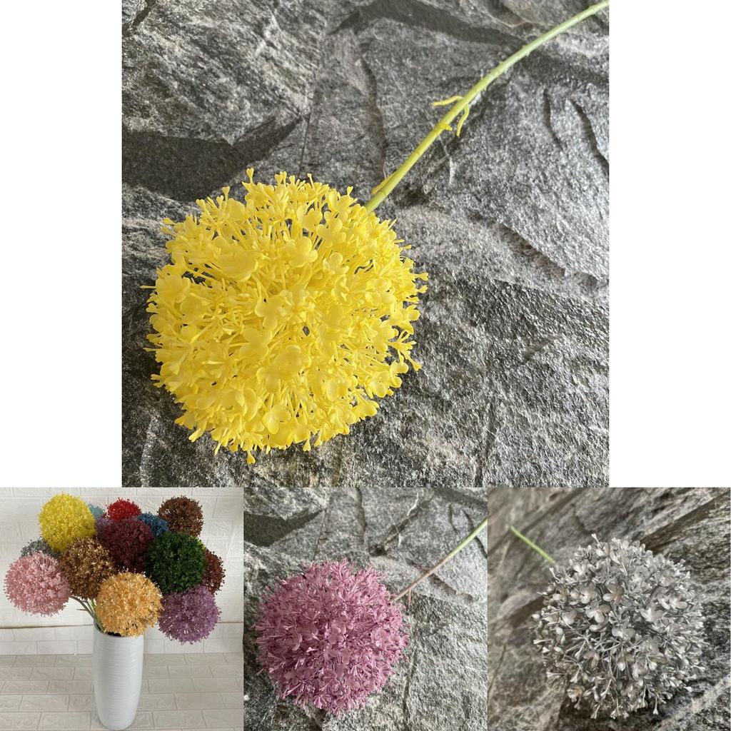Plastic Allium Giganteum Wedding Decoration With Large Leaf Ball For Home And Event Decor