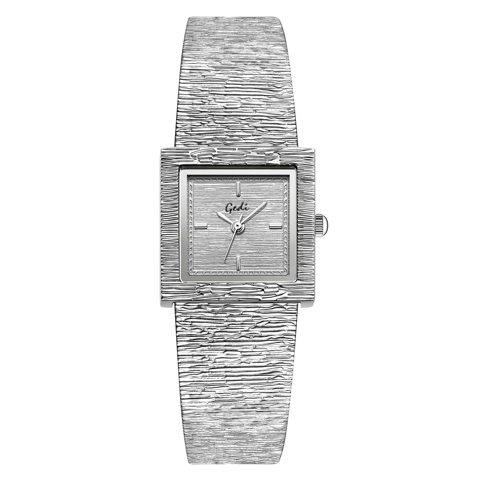 Medieval Textured Square Small Gold Watch Women S Retro Light Luxury Steel Belt Quartz Watch High-End Workplace Versatile Watch