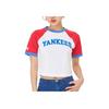 New MLB New York Yankees Varsity Raglan Sleeve T Shirt Women's Red 3FTSV1543-50RDS