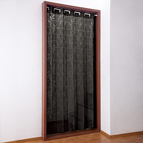 

Comolife Accordion-Style Room Divider Curtain (Brown Leaf), Approx. 96-100cm Wide x 250cm High, Compact, Adjustable Length, Noren Curtain, Privacy, En