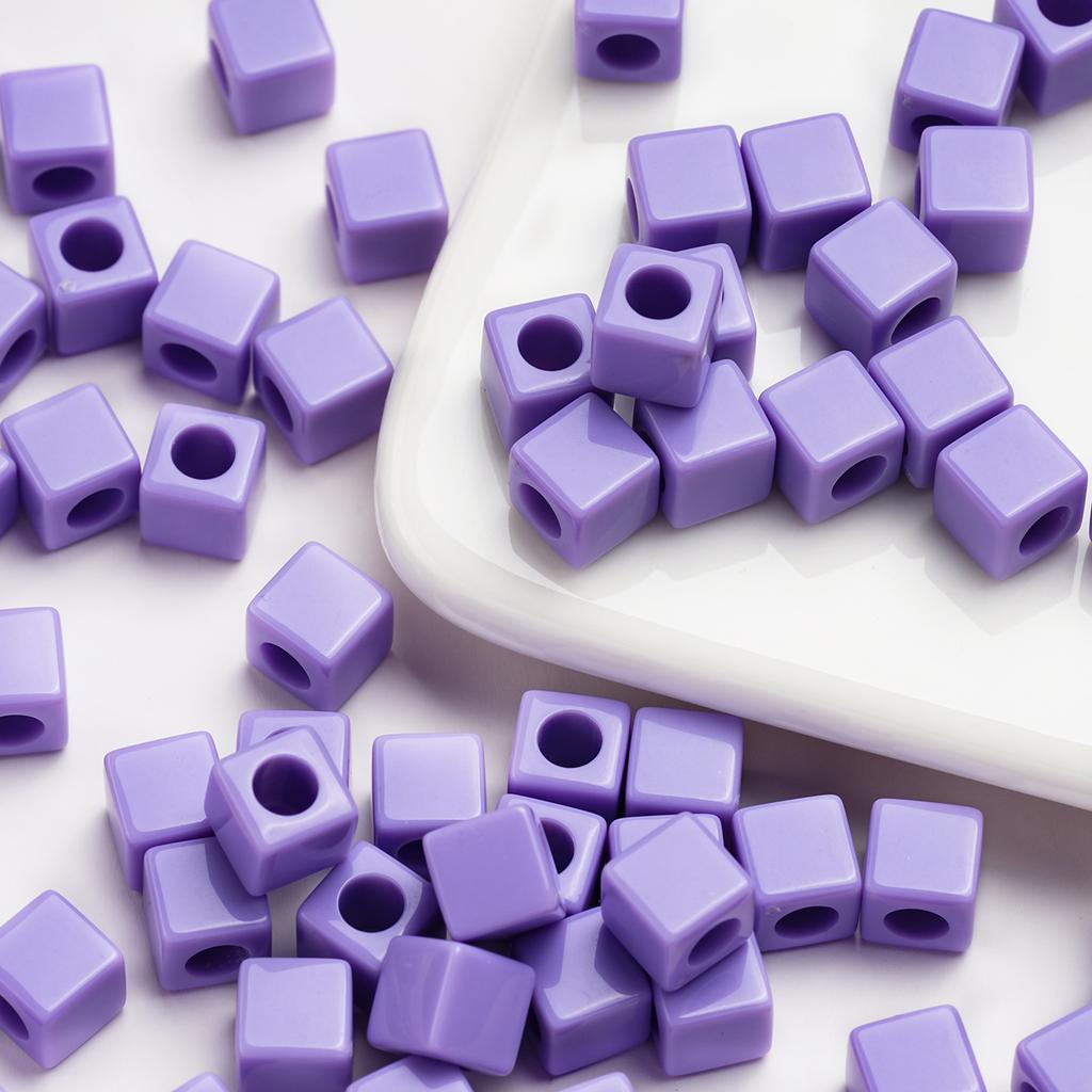 Acrylic 7mm Square Hole Beads Loose Beads Handmade DIY Jewelry Accessories