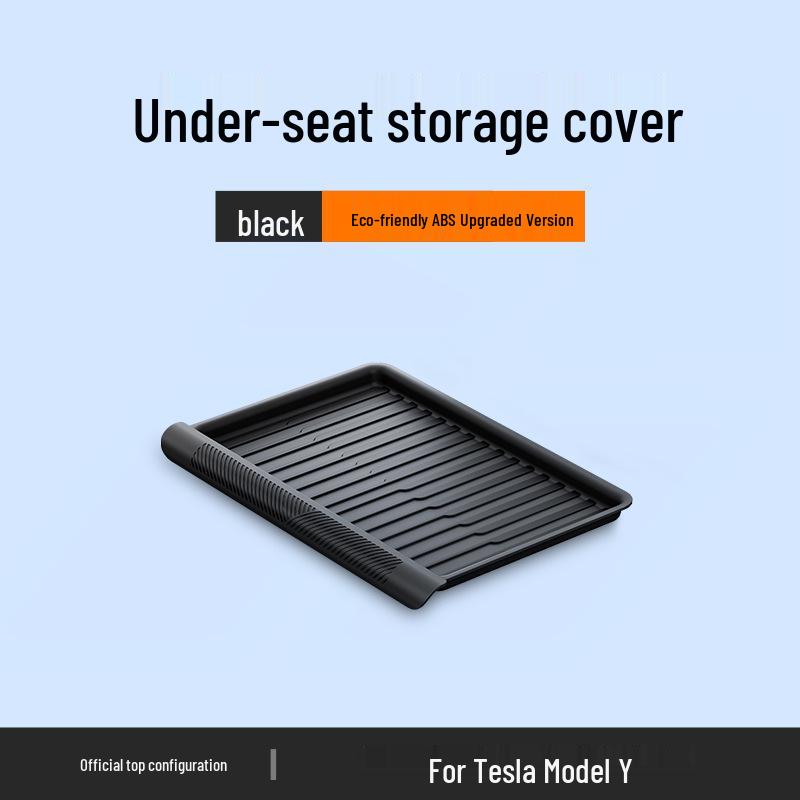 Tesla Model Y Under-Seat Double-Layer TPE Storage Box Organizer.