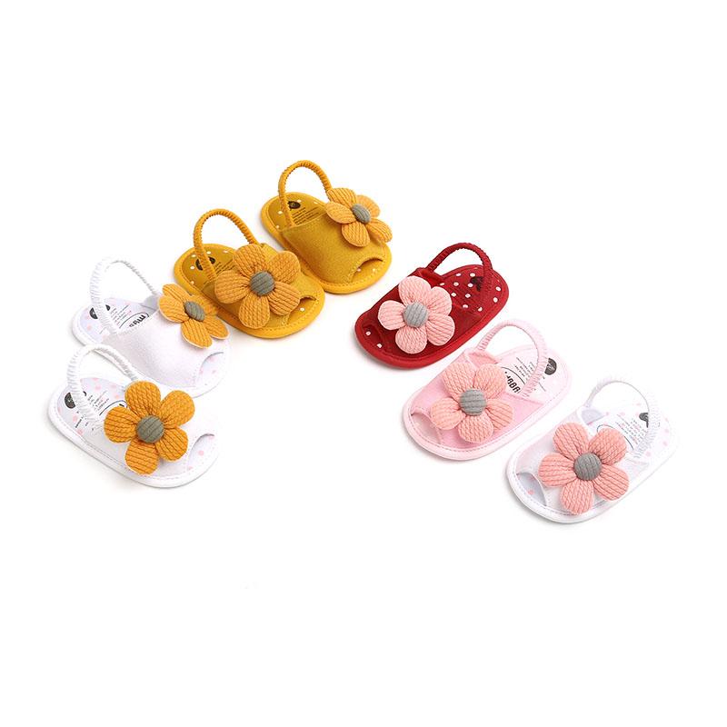 Cute Flower Baby Girls Sandals Summer Soft Soled Newborn Floor Shoes Indoor Non-slip Lightweight Toddler Girl Sandals Shoes