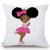 Africa Baby Cartoon Throw Pillow Case Cute Girl Children Room Sofa Bed Decorative Cushion Cover Velvet Soft Pillowcase 45X45Cm