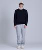 BASIC HOUSE Cable Round Neck Knit Navy Lykt7101