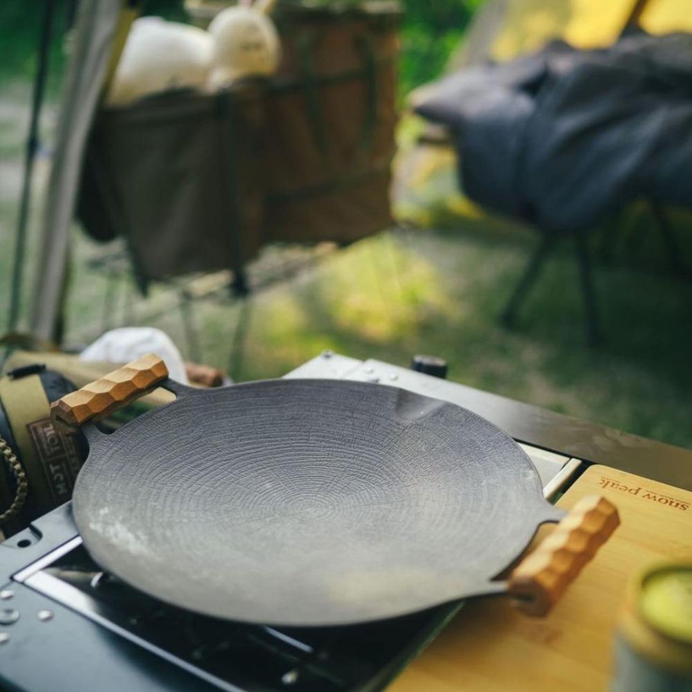 2Pcs Wooden BBQ Plate Handle Burn Protection Insulated Grips Portable Grill Pan Handle  Camping