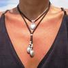 New Fashion Women Vintage Korean Velvet Double-layer Metal Pendants Necklace Women Boho Blue Stone Korean Velvet Choker Necklace
