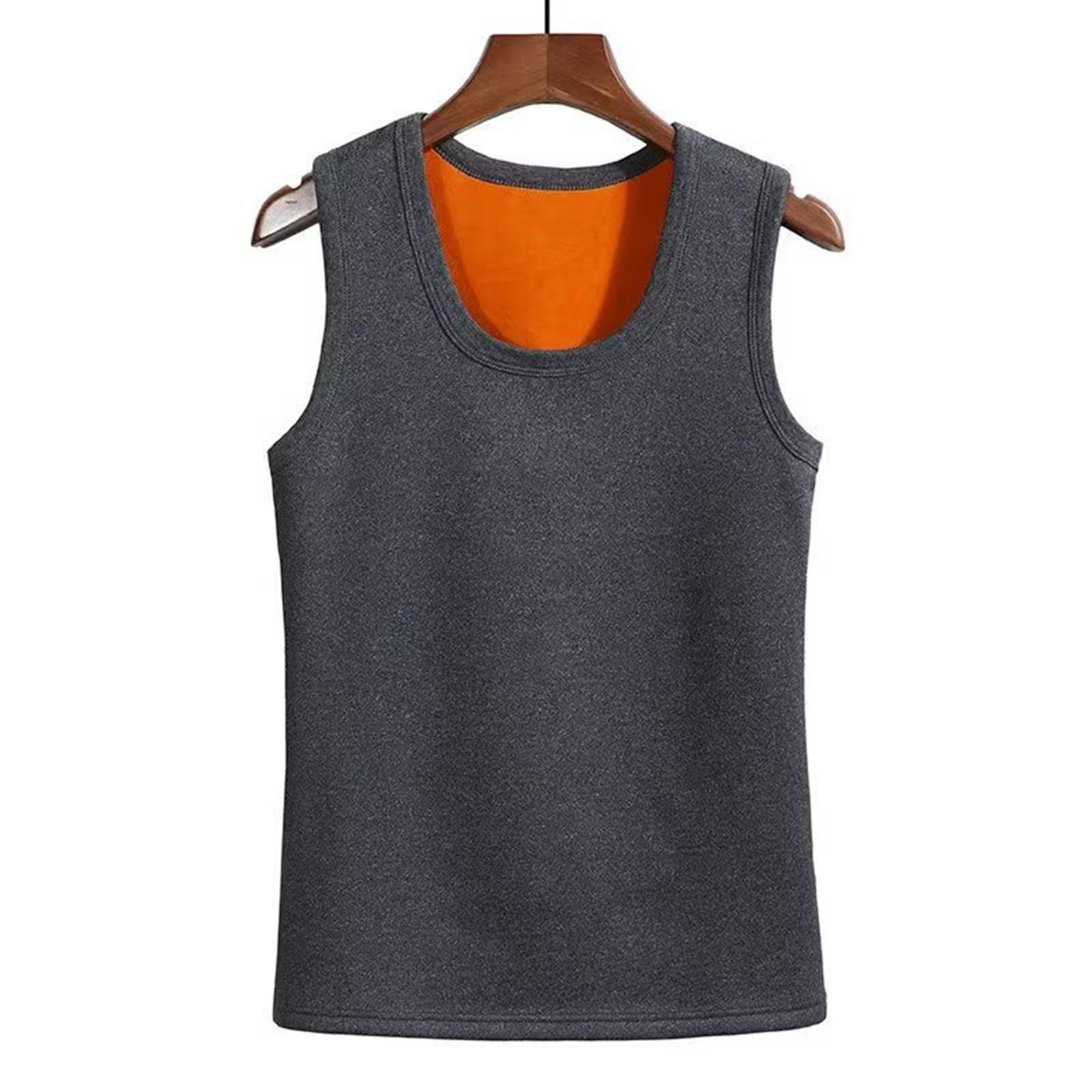 

Men Winter Fleece Lined Thermal Tank Tops Warm Base Layer Vests Undershirt XXL