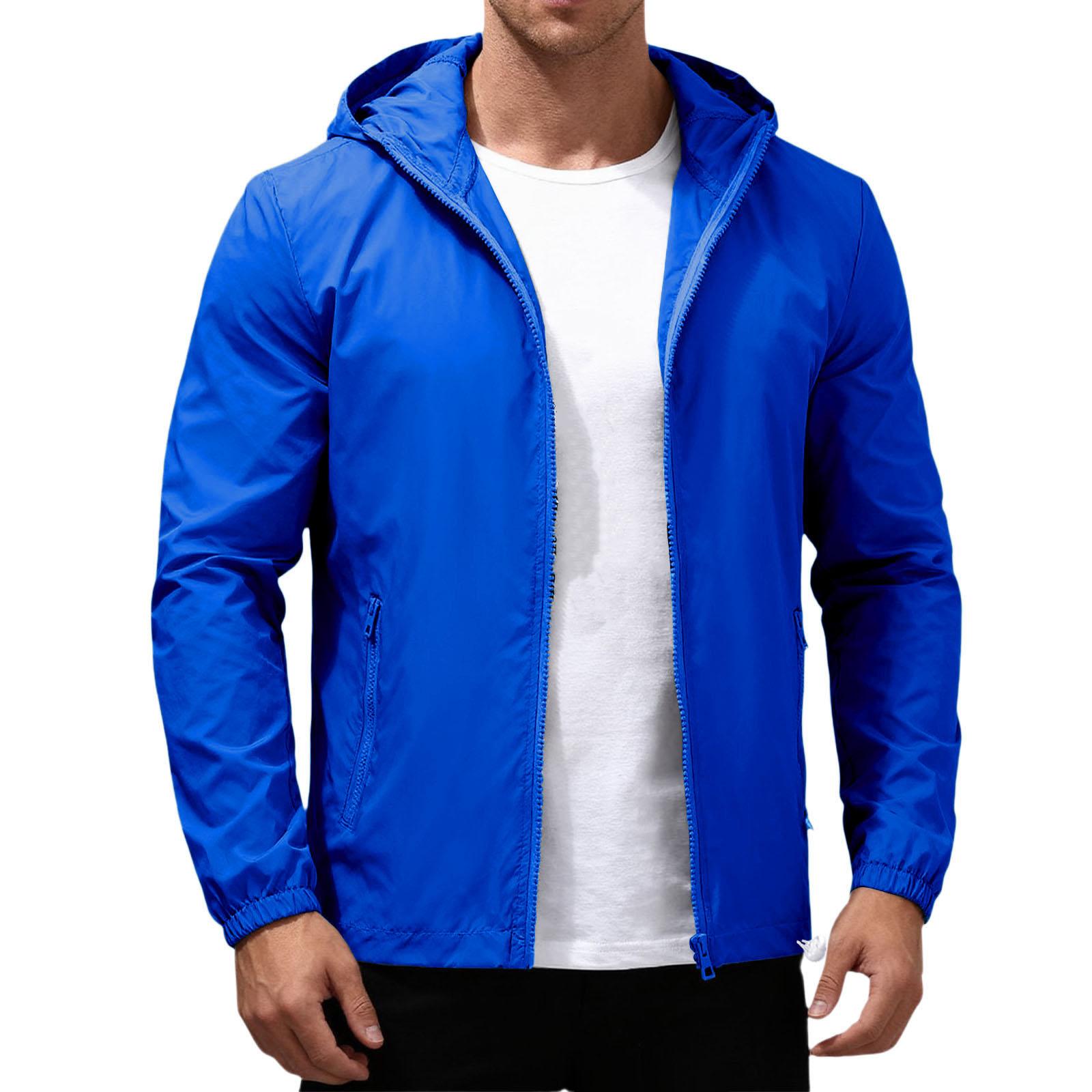 Mens Rain Jacket Jacket Raincoat for Men Rain Jackets With Hood Lightweight Mens Rain Coat XL