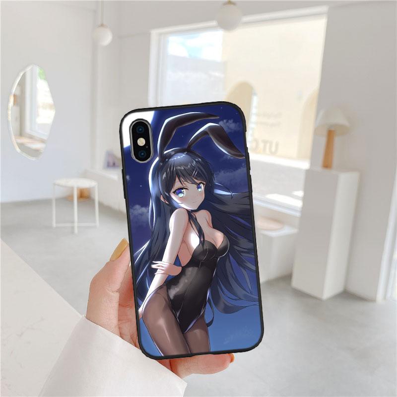 PP12 Bunny Cute Girl Anime Soft Shell Phone Case for iPhone SE X XS XR 11 16E 17 Pro Max Air 8 7 6 6s Plus