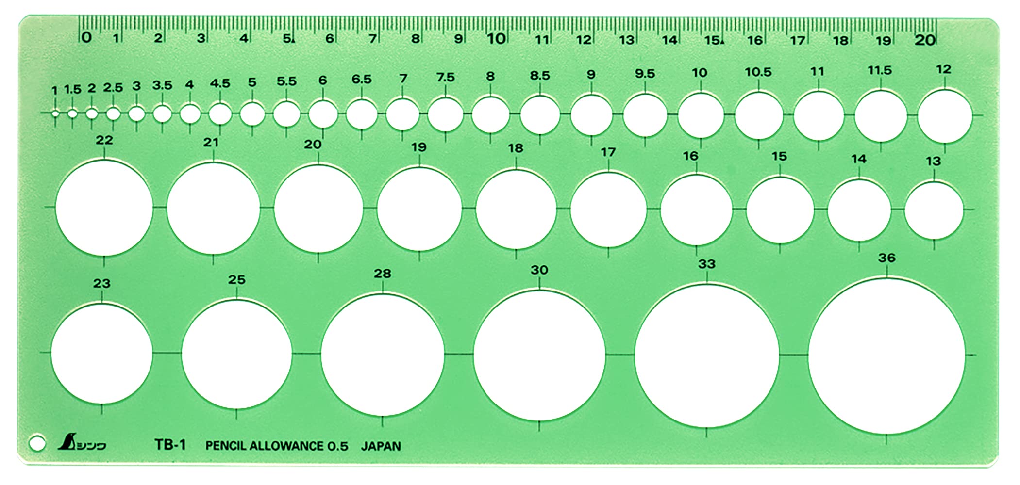 

Shinwa Sokutei Template Circle Ruler Medium 66004
