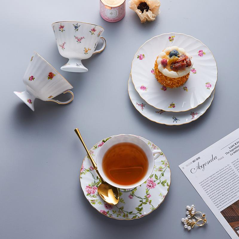 200ML Ceramica Tazza da Tè Nero Piattino Pomeridiano Tè Tazza da Caffè Piattino Set Coppia Tazza Set Casa Creativo Drinkware Tazza Nuovo Regalo per la Casa
