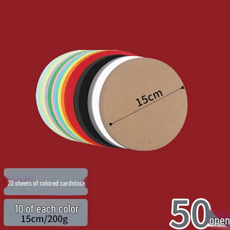 Double-Sided Black & White Round Kraft Drawing Paper.