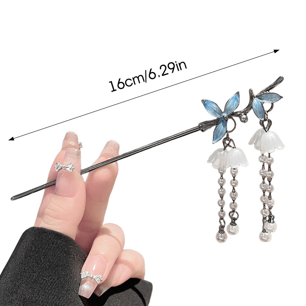 Exquisite Metal Hairpin Elegant Vintage Flower Hair Stick Girls Trendy Hair Decor Accessories Jewelry Hairpin
