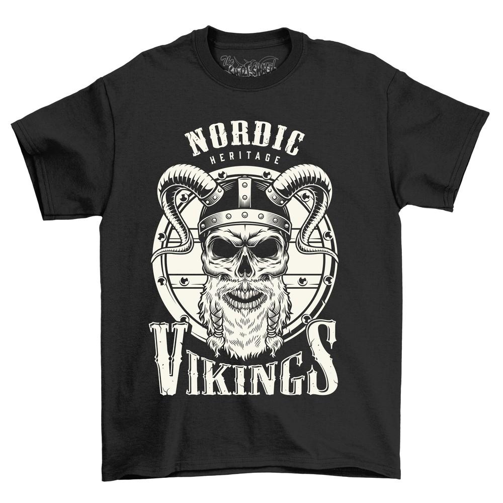 Nordic Shield and Viking Skull - Fearlessly Funny T-shirt for Warriors! Unisex Des