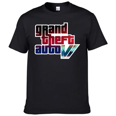 2023 Léto Nové Pánské Tričko Grand Theft Auto Gta Hra Potisk Tričko 100% Bavlna Kulatý Výstřih Top Street Krátký Rukáv F118