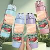 1PC Ocean Wave Mountain Watercolor Print 750ml Color Plastic Sports Water Bottle Leakproof Flip Straw Lid Suitable for Sports Office Home Use