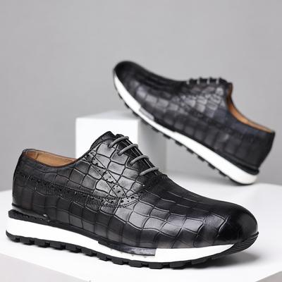Moda Moda Rekreacja Sportowe Buty Męskie Buty codzienne Męskie oksfordy Outdoor Sznurowane Oryginalne skórzane buty męskie Antypoślizgowe trampki męskie