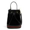 Excellent Shoulder Bag Black Suede Leather Women 550621 Used