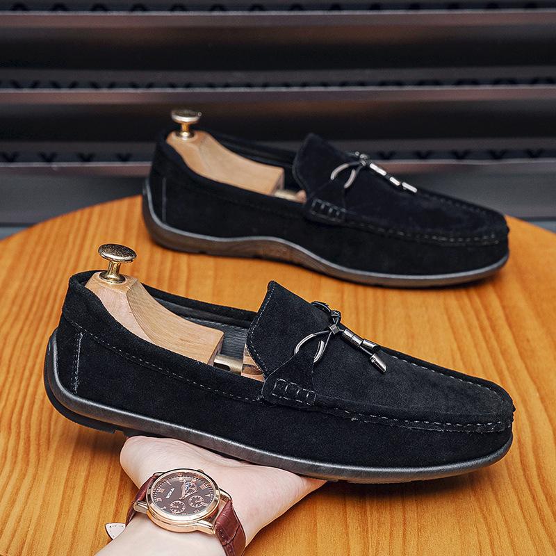 

Весна и осень Новые мужские туфли Doudou Business Casual Loafers Антибархатные кожаные туфли Популярная британская мужская обувь 39