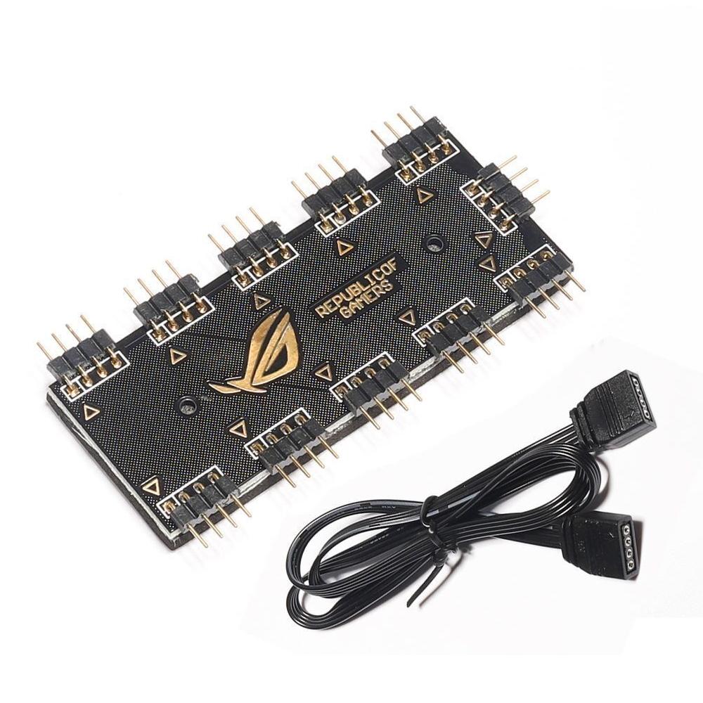 5V 3/4 Pin ARGB RGBW Cable ASUS AURA SYNC RGB 10 Hub Splitter SATA Power Extension Adapter LED Strip Light PC RGB Fan Cooler